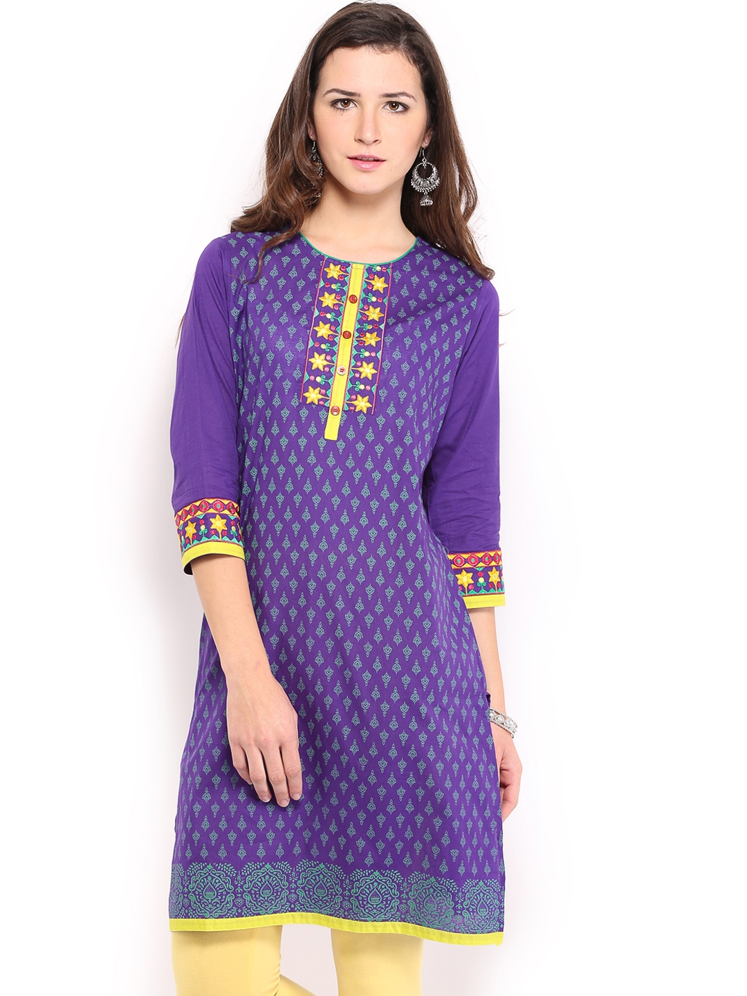 Buy Anouk Women Purple Embroidered Kurta Kurtas For Women 474206 Myntra