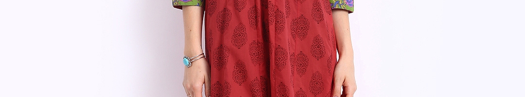 Buy Anouk Women Red Printed Anarkali Kurta - Kurtas for Women 166676 ...