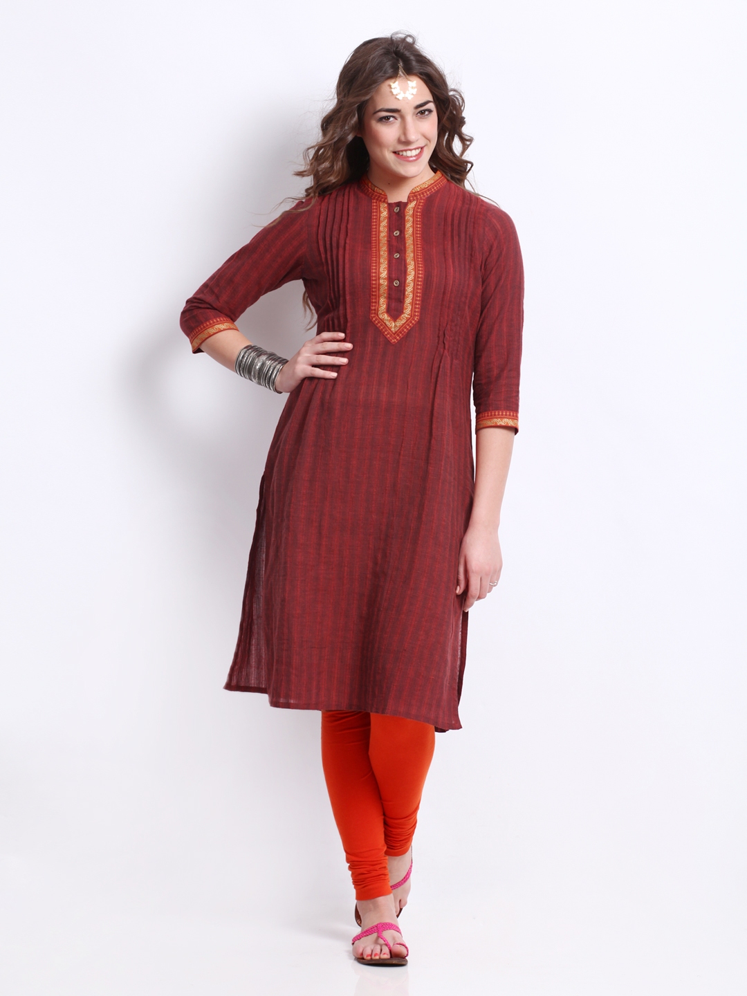 Buy Anouk Women Rust Orange Kurta - Kurtas for Women 203313 | Myntra