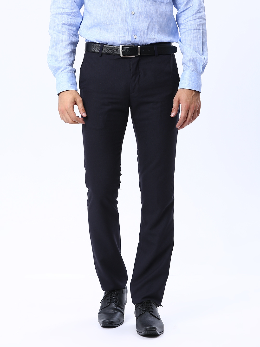 Buy Arrow Men Navy Slim Fit Formal Trousers - Trousers for Men 422587 ...