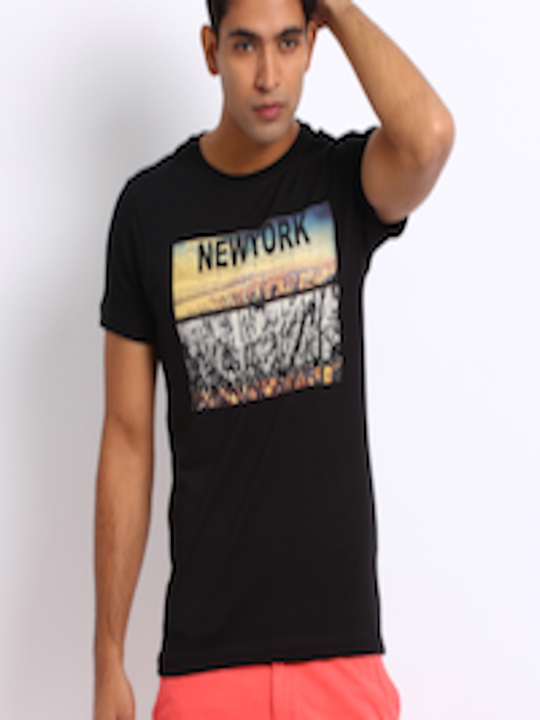 Buy Arrow New York Men Black Printed T Shirt - Tshirts for Men 158253 ...