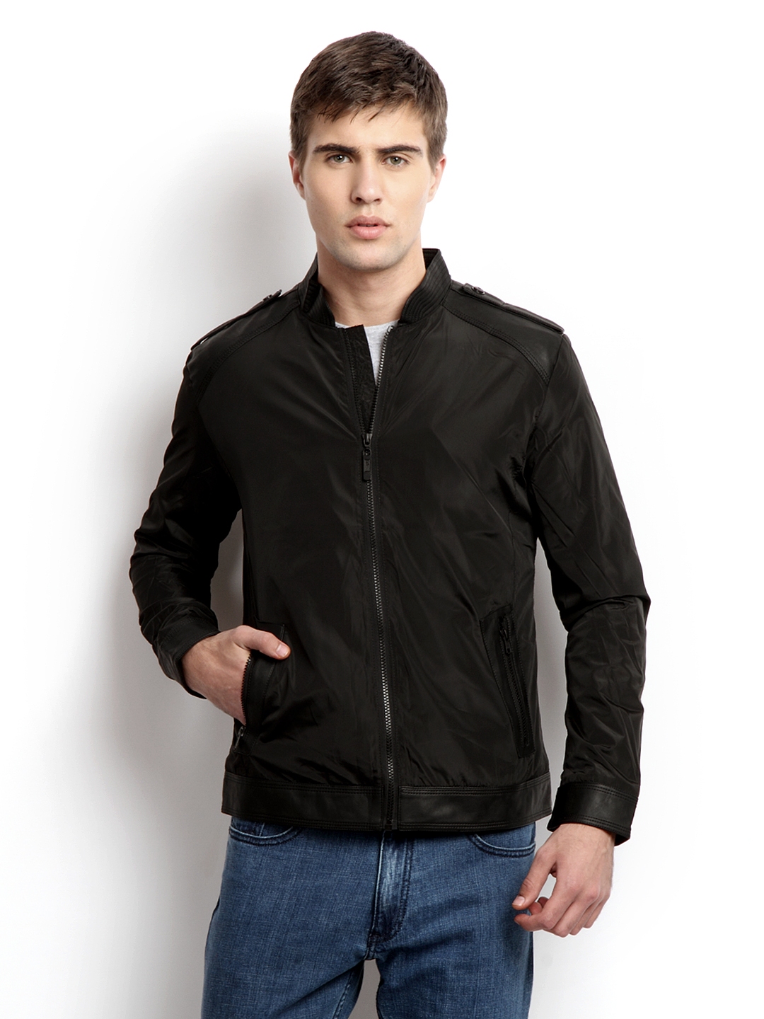 Buy Arrow New York Men Black Slim Fit Jacket - Jackets for Men 206017 ...