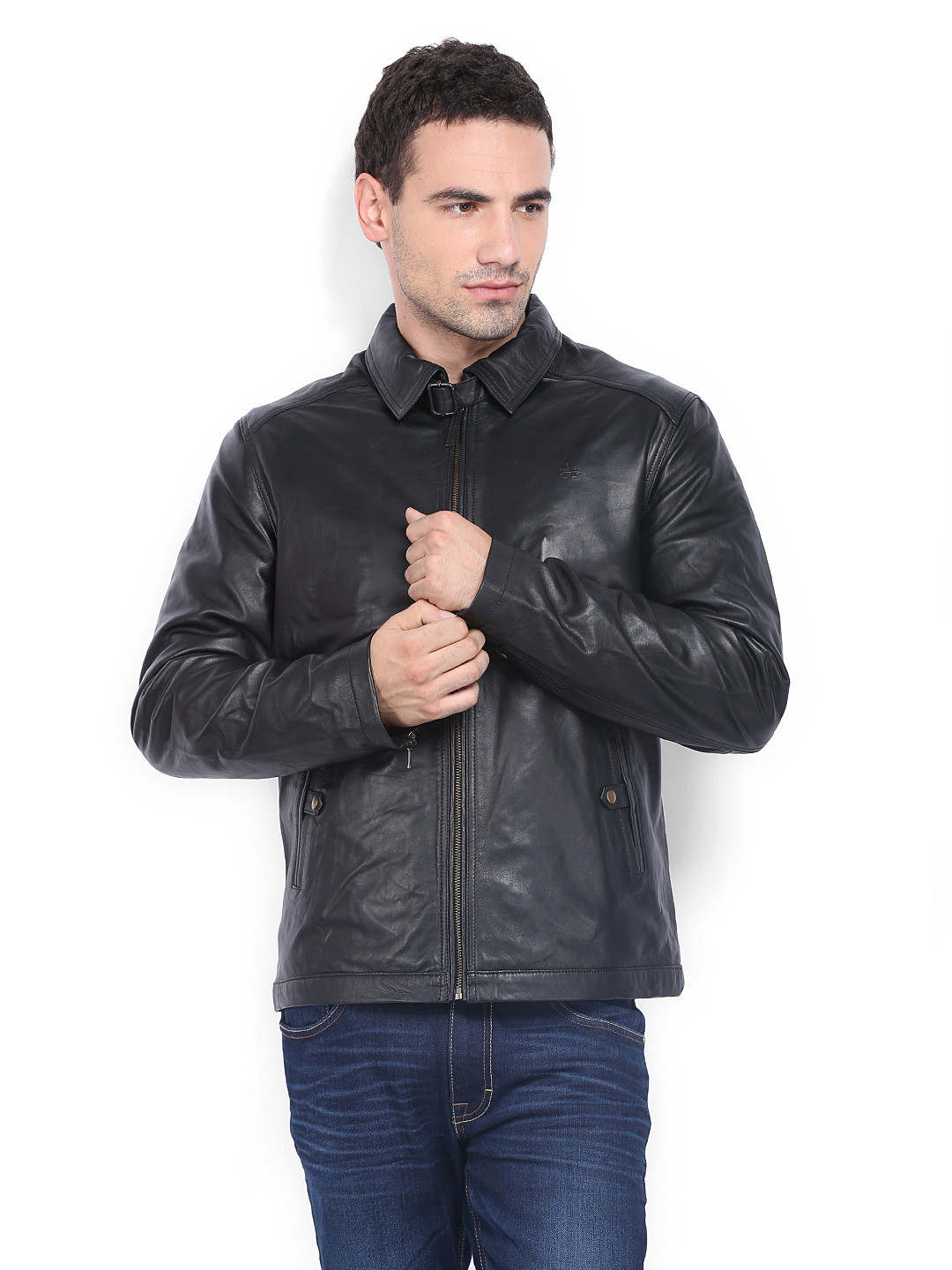 Buy Arrow Sport Men Black Leather Jacket Jackets for Men 422529 Myntra