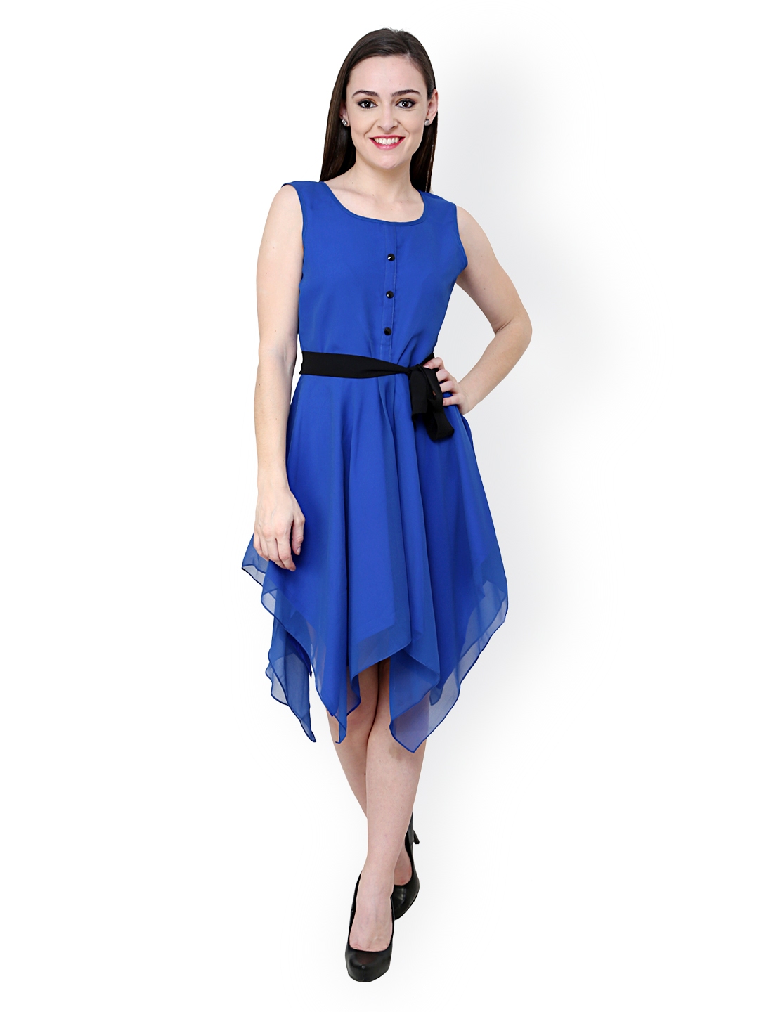 Buy Athena Blue Belted Dress Dresses For Women 782502 Myntra 6739