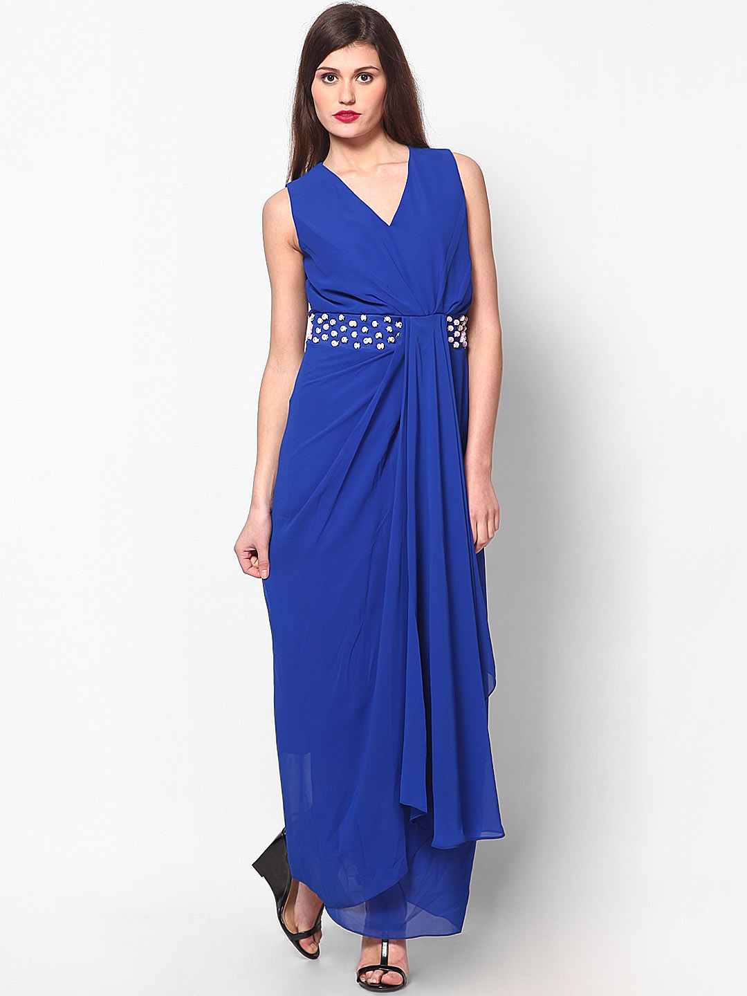 Buy Athena Blue Embellished Maxi Dress Dresses For Women 247195 Myntra 4577