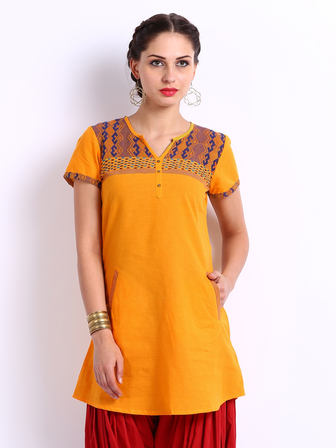 myntra mustard kurti