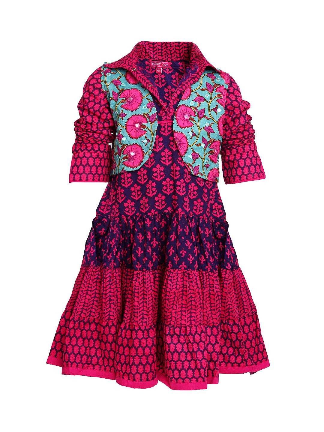 Buy BIBA Girls Purple & Pink Printed Dress Dresses for Girls 199033 Myntra