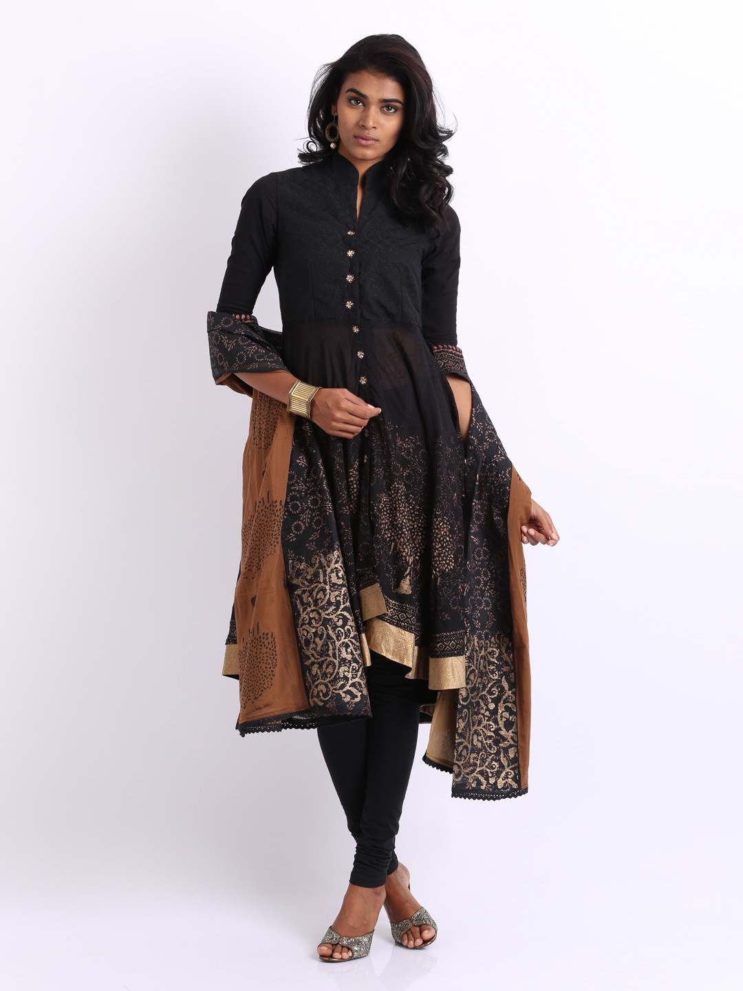 Buy BIBA OUTLET Women Black Kurta With Churidar & Dupatta Kurta Sets