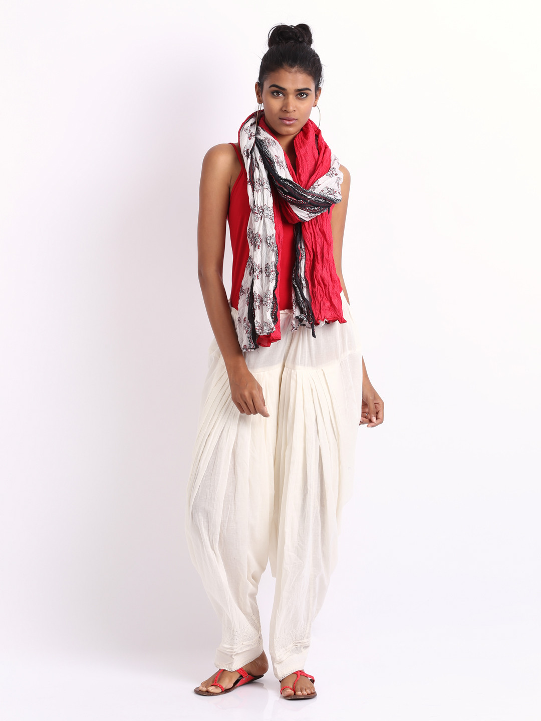 Buy BIBA Women Cream Coloured & White Patiala & Dupatta Set Patiala