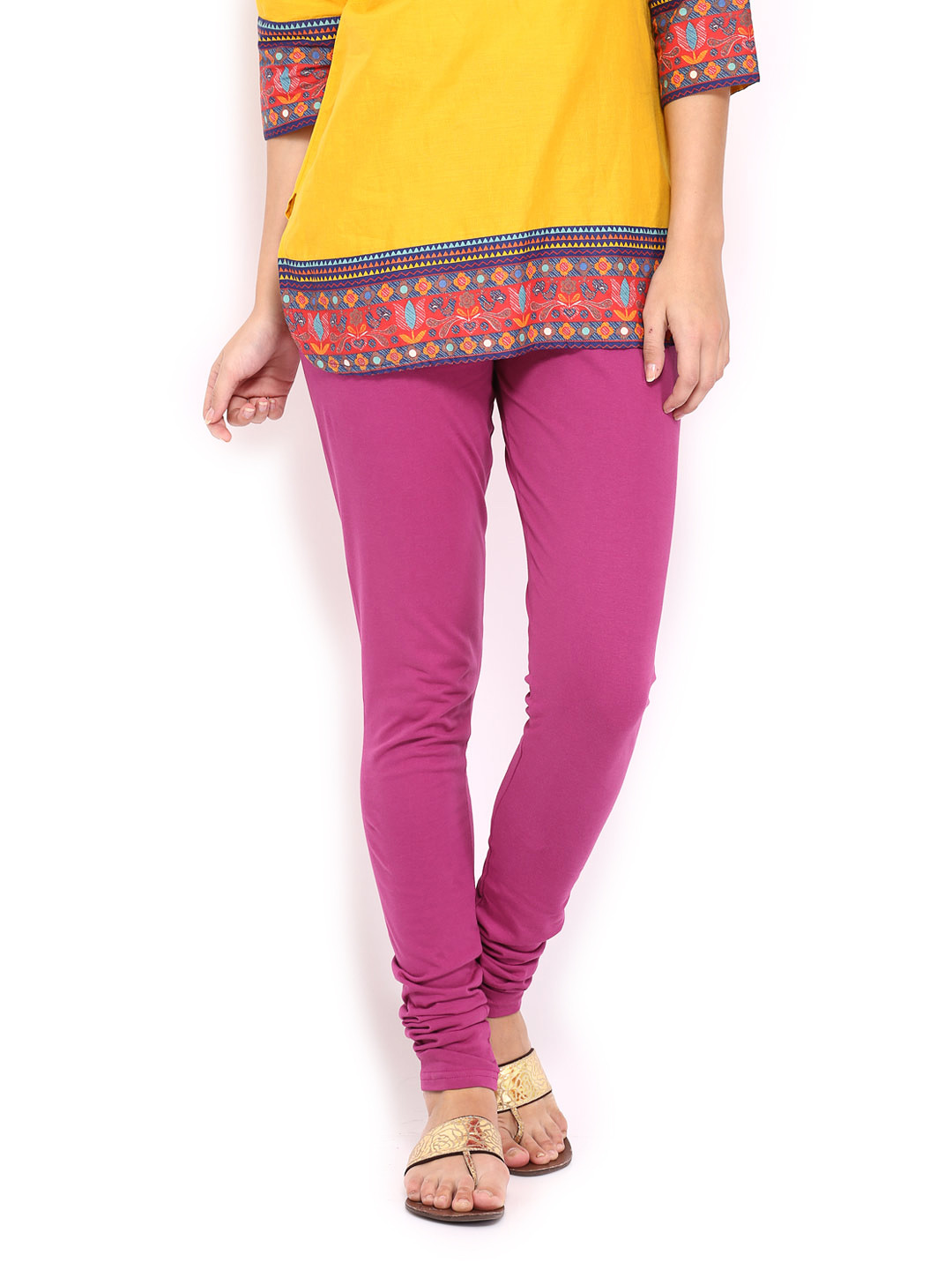 Buy BIBA OUTLET Women Pink Churidar Leggings Churidar for Women