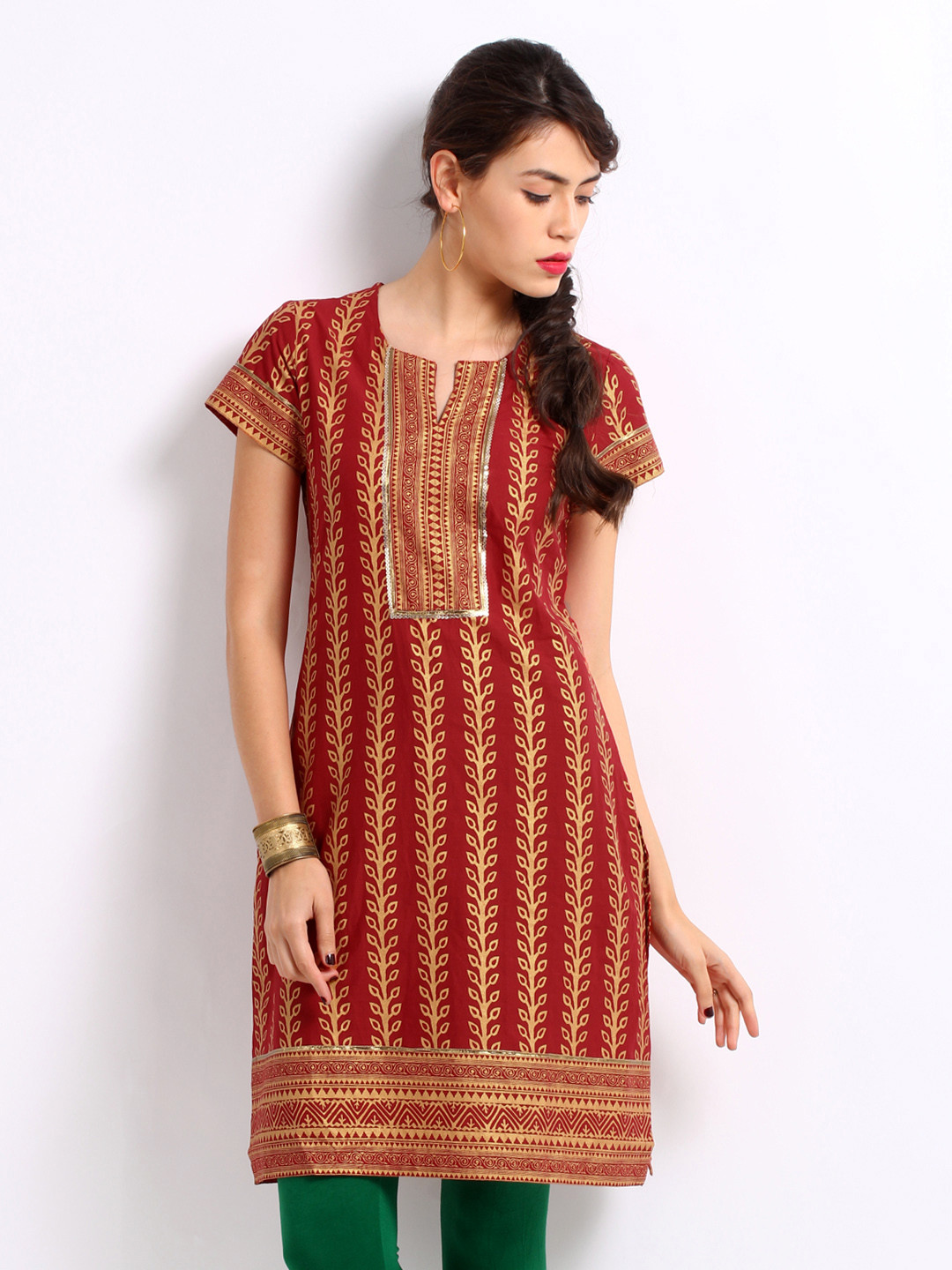 Buy BIBA OUTLET Women Red Printed Kurta Kurtas for Women 174516 Myntra