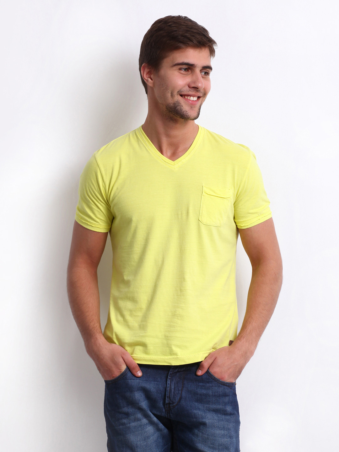 Buy Being Human Clothing Men Yellow Pure Cotton T Shirt Tshirts for