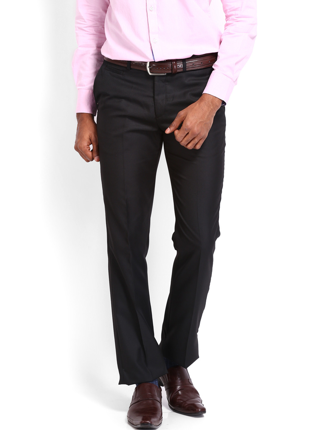 Buy Blackberrys Men Charcoal Grey Sharp Fit Formal Trousers Trousers for Men 528793 Myntra