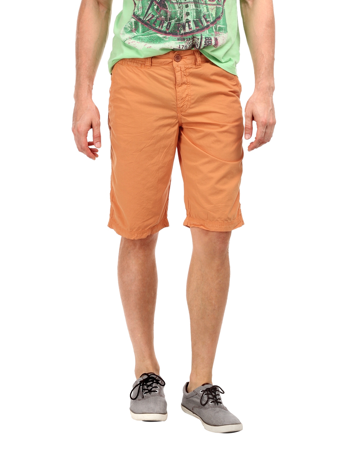 mens orange chino shorts
