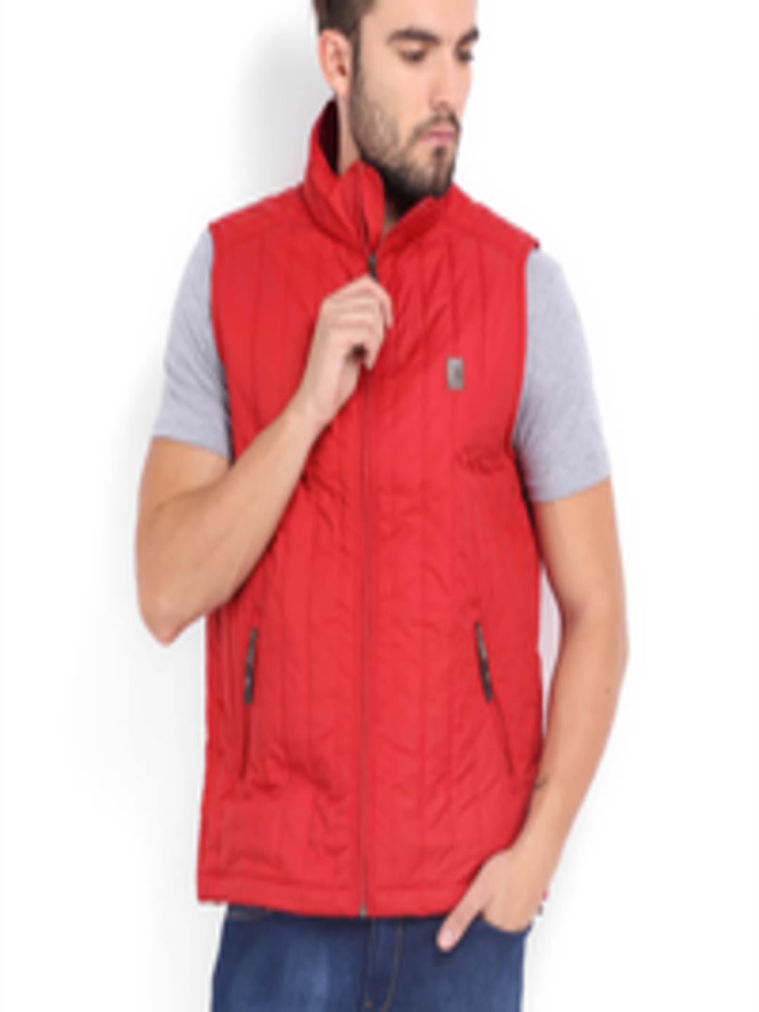 Buy Burnt Umber Men Red Padded Jacket - Jackets for Men 504648 | Myntra