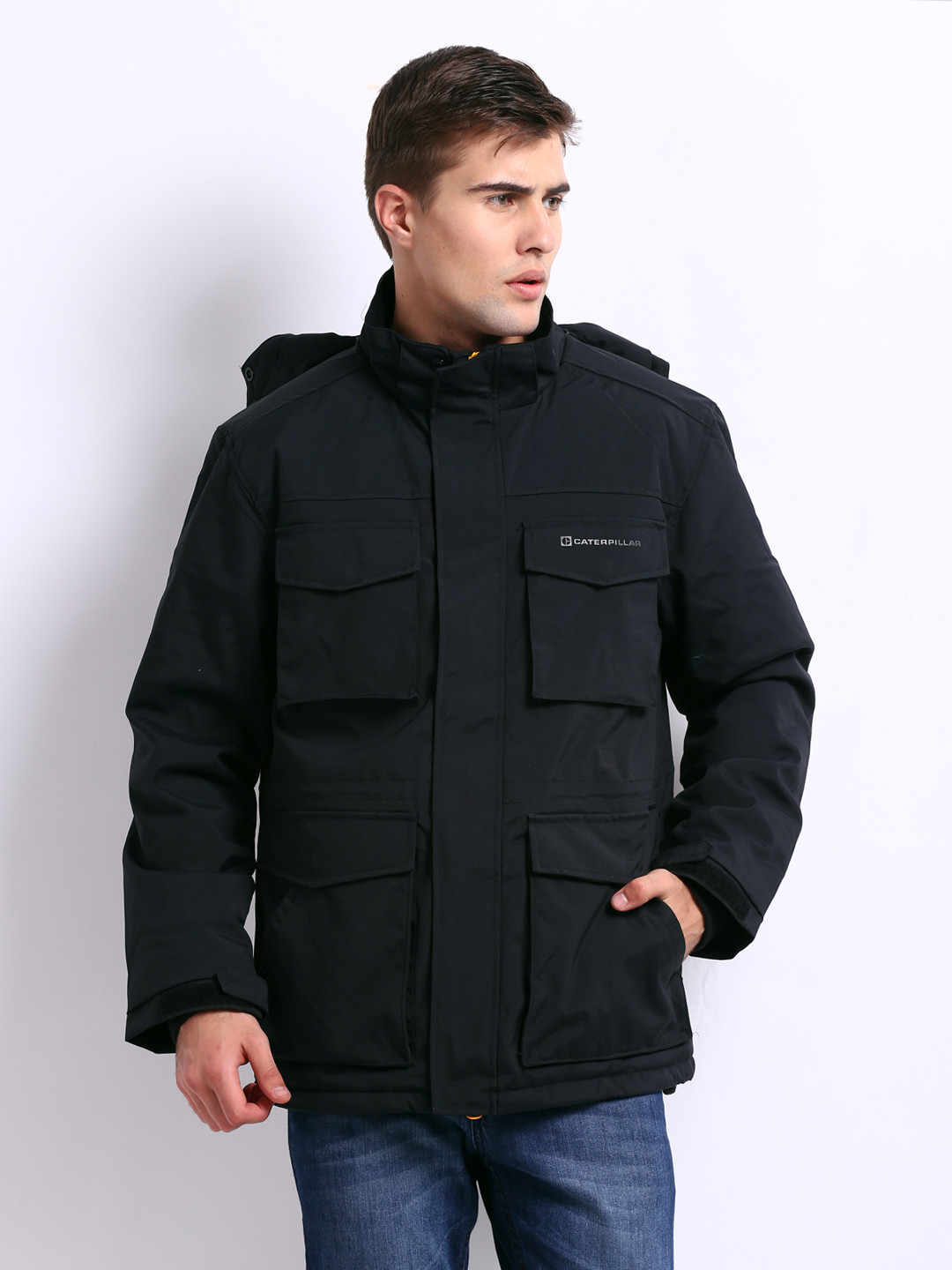 Buy CAT Men Black Hooded Jacket Jackets for Men 201008 Myntra