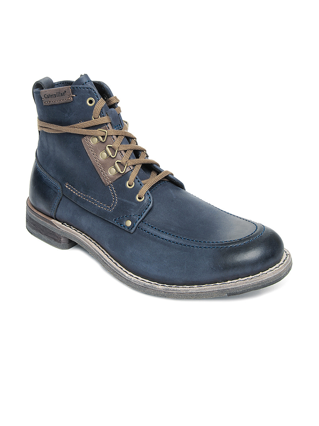Buy CAT Men Blue Landon Leather Boots Casual Shoes for