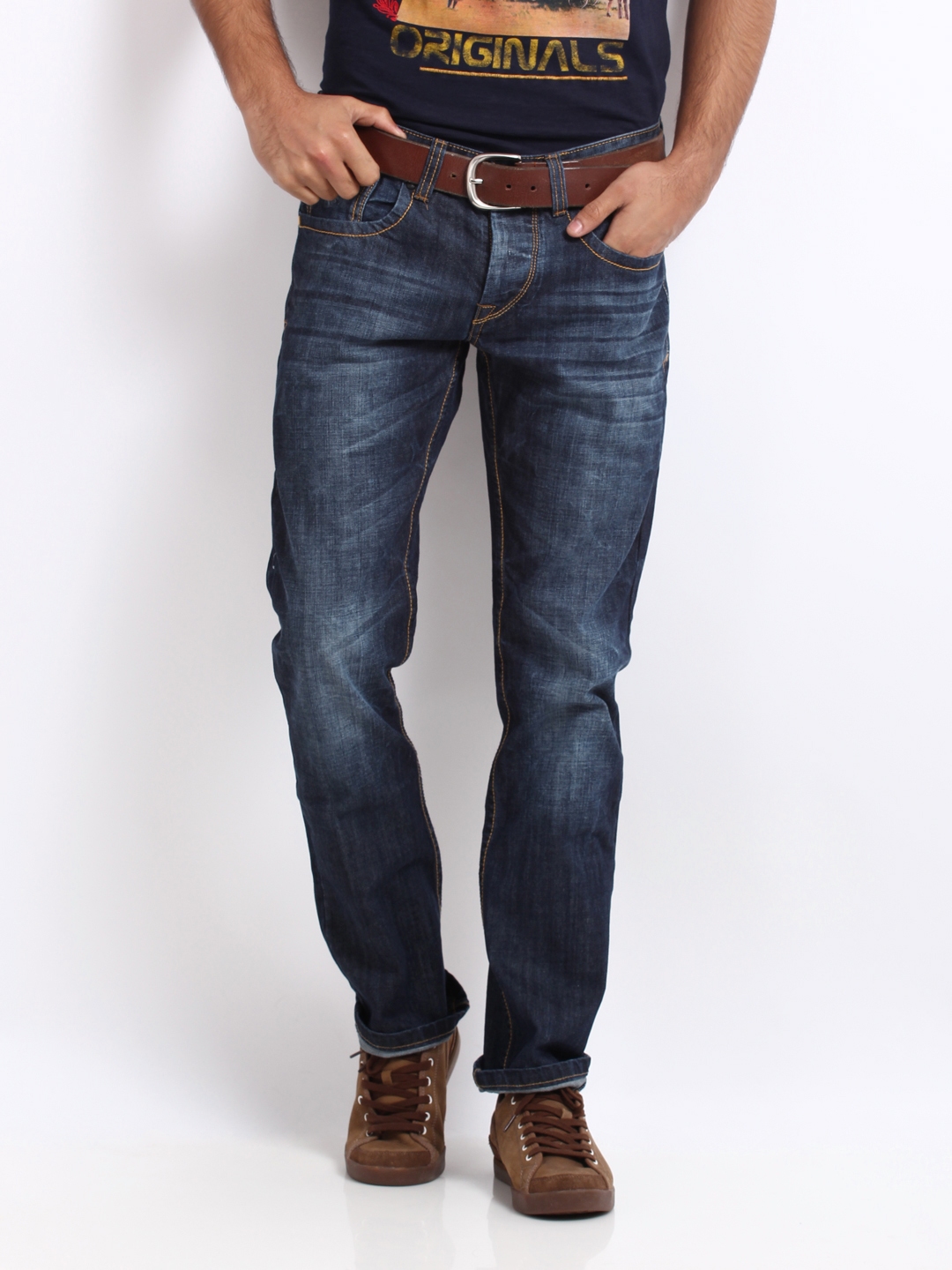 Buy CAT Men Calexico Blue Traxcavator Slim Fit Jeans - Jeans for Men ...