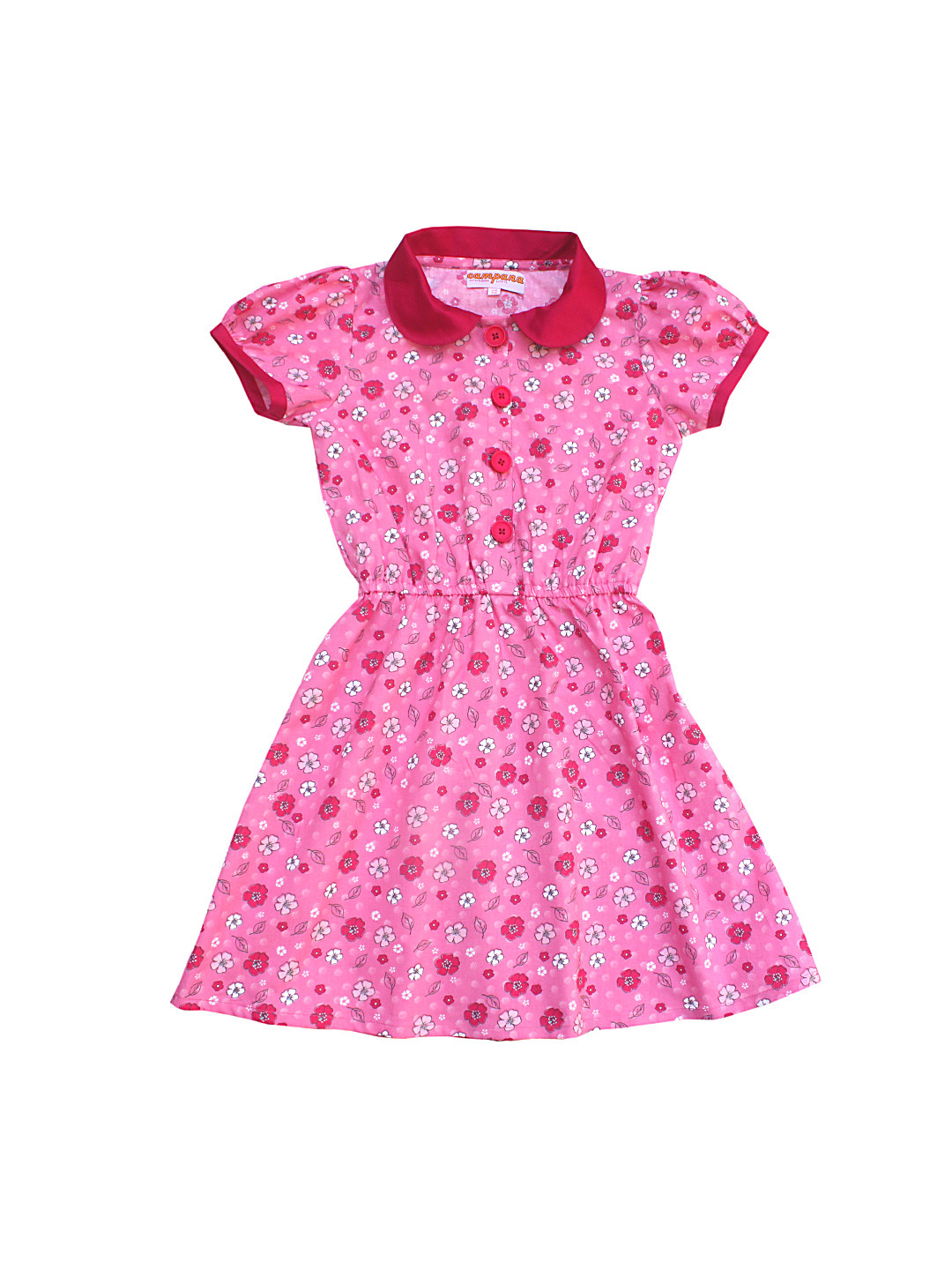 Campana Girls Suzy Dress with Bow - Prowling Tiger Print - Sky Blue & Multicolour