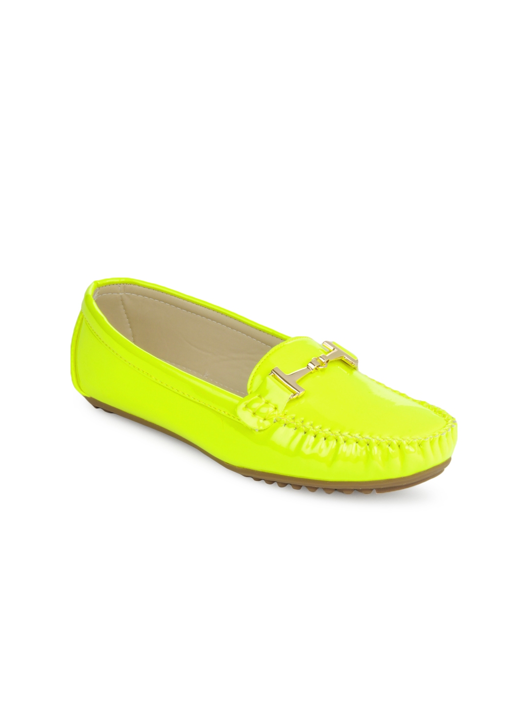 womens flat yellow shoes