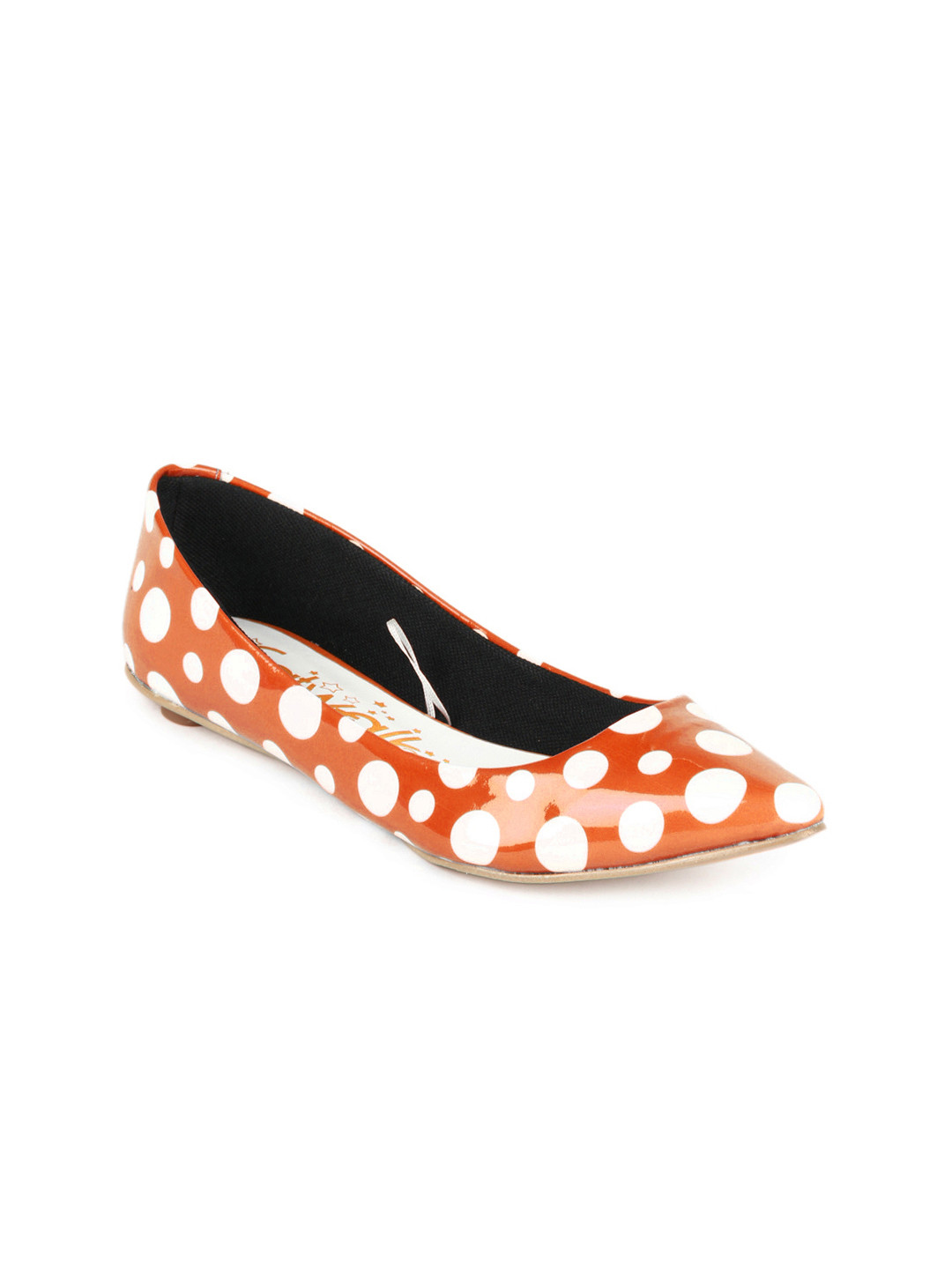 Buy Catwalk Women Orange Polka Dot Flat Shoes Flats for Women 156631