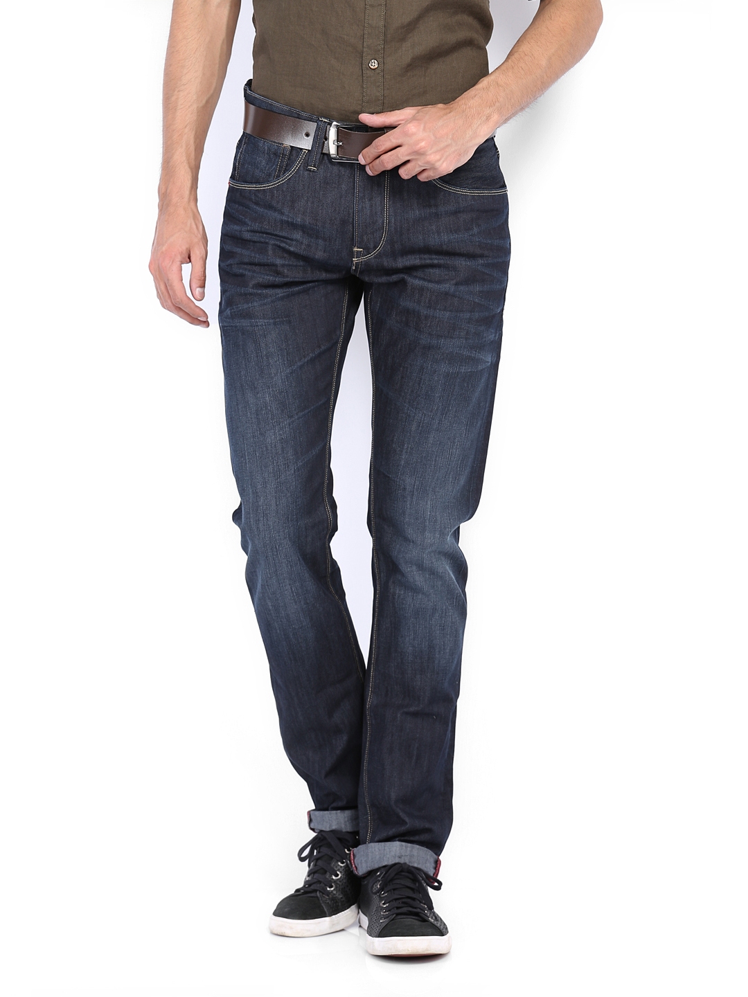 Buy Celio Men Dark Blue Straight Fit Jeans - Jeans for Men 407660 | Myntra
