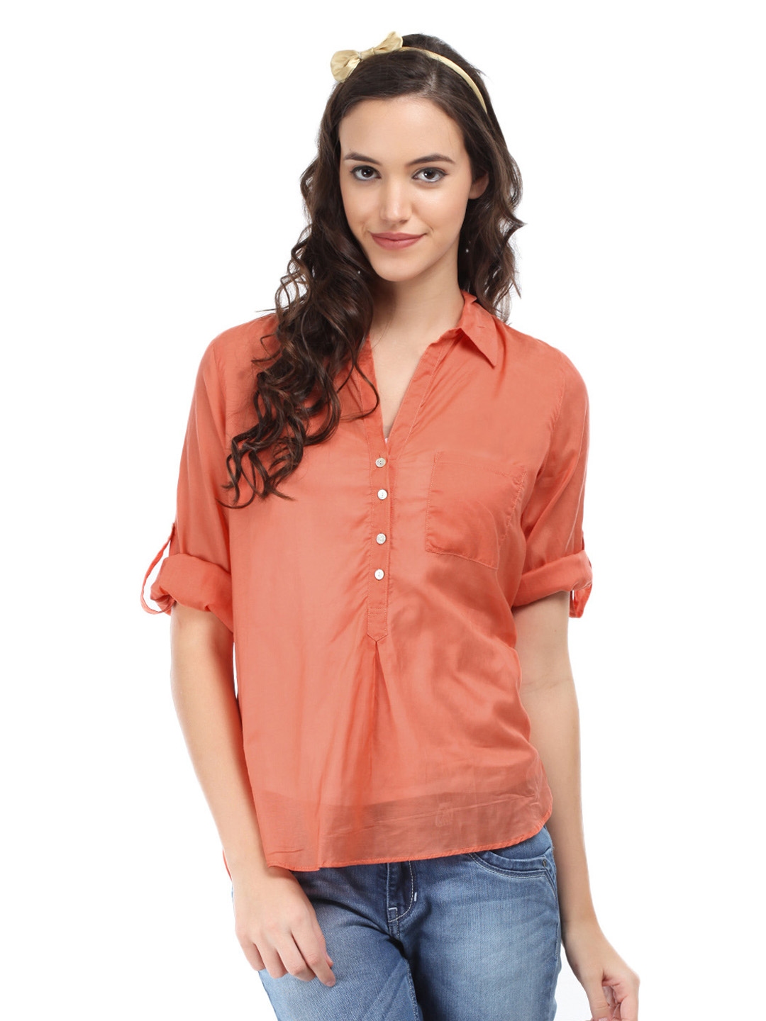 hot coral shirt