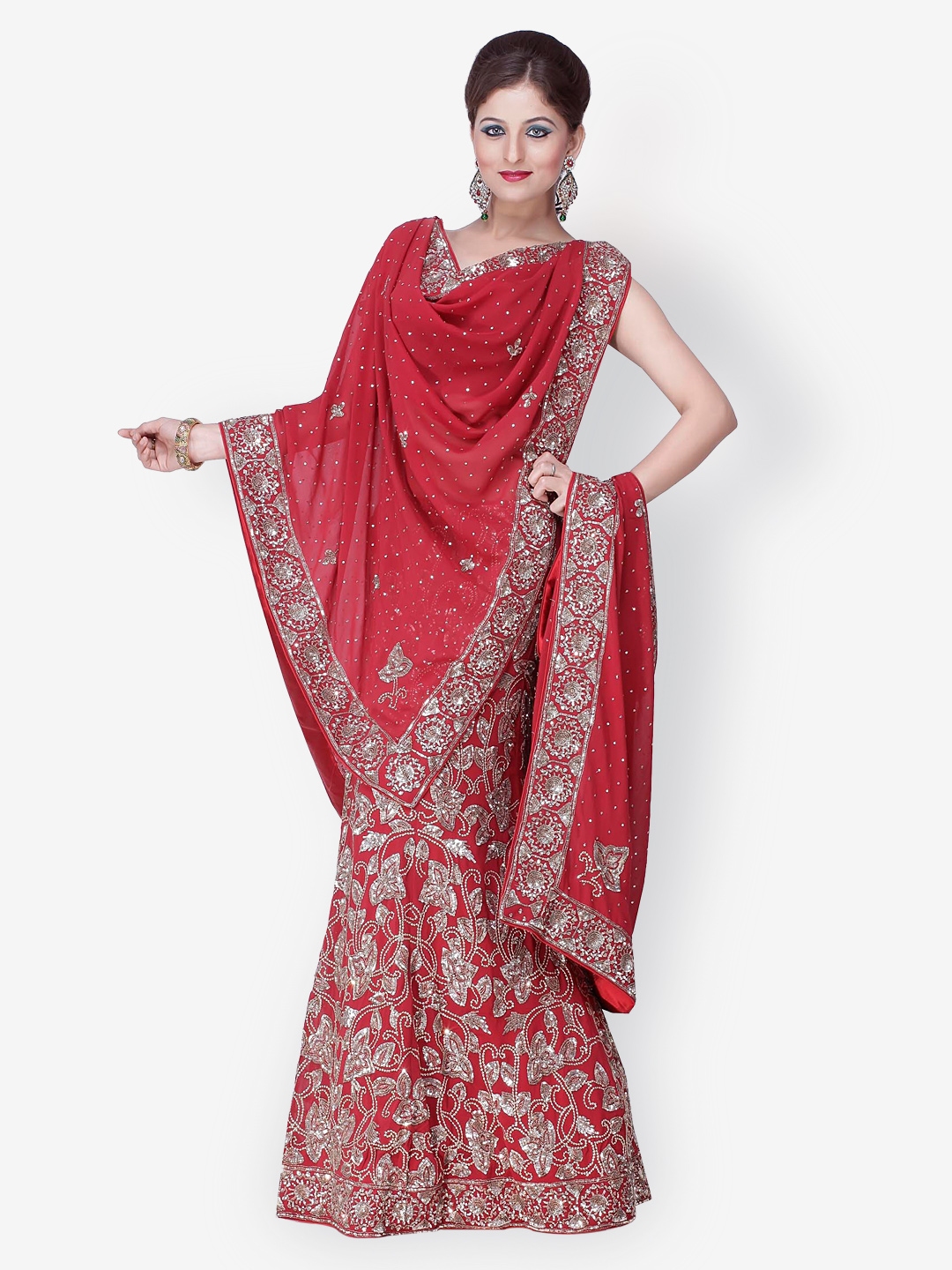 Buy Chhabra 555 Red Lehenga Choli With Dupatta - Lehenga Choli for Women 313337 | Myntra