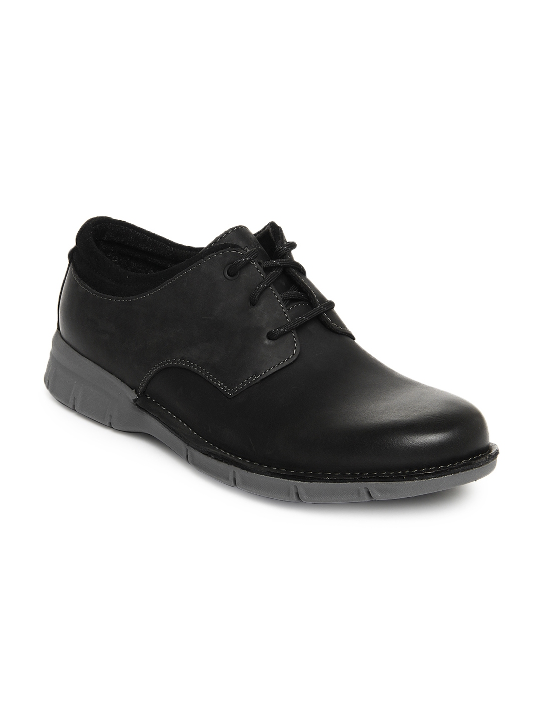 clarks mens black leather shoes