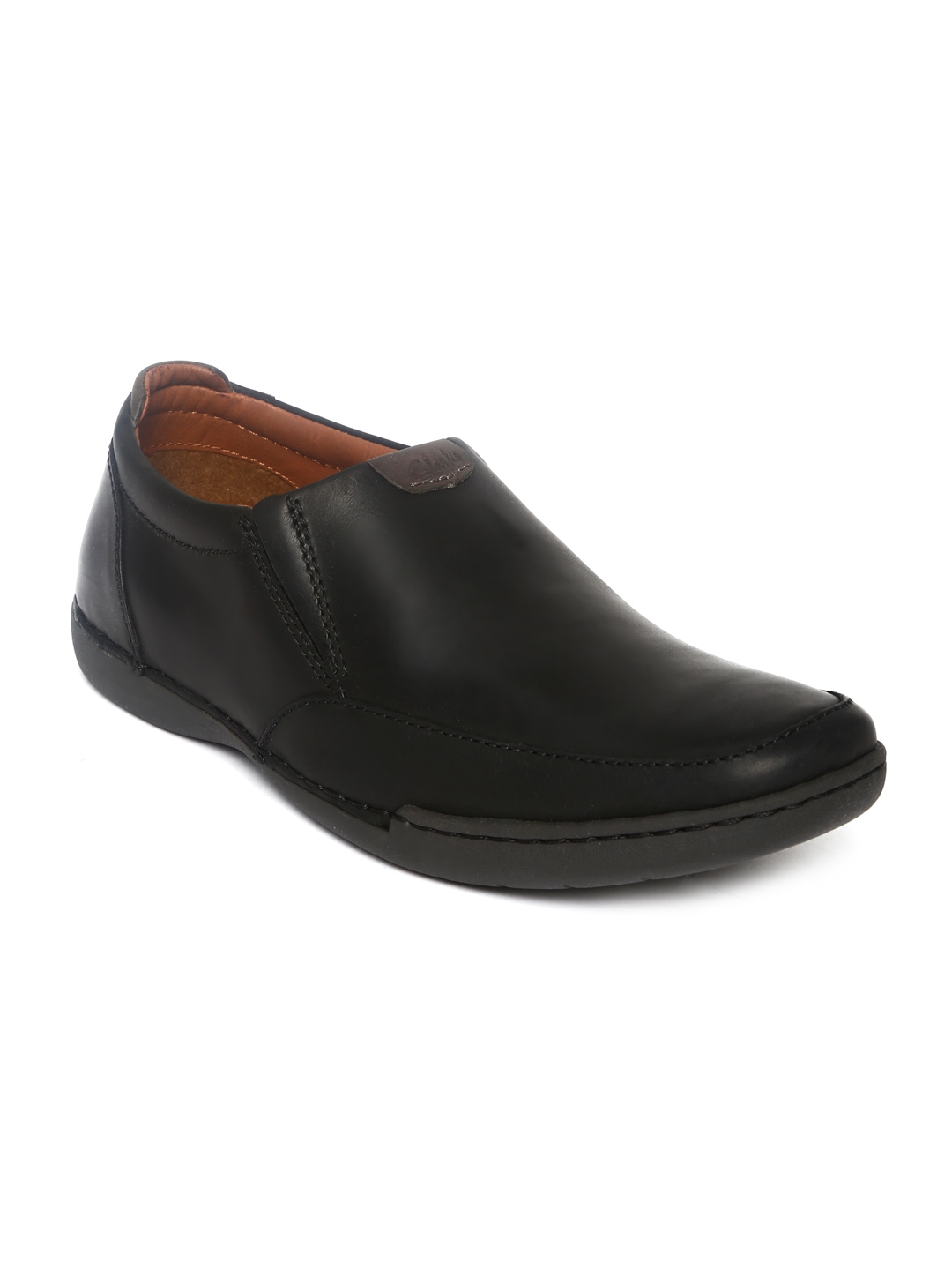 clarks mens black leather shoes