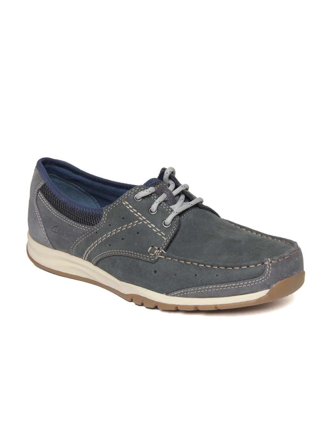 Buy Clarks Men Blue Nubuck Sneakers - Casual Shoes for Men 268221 | Myntra