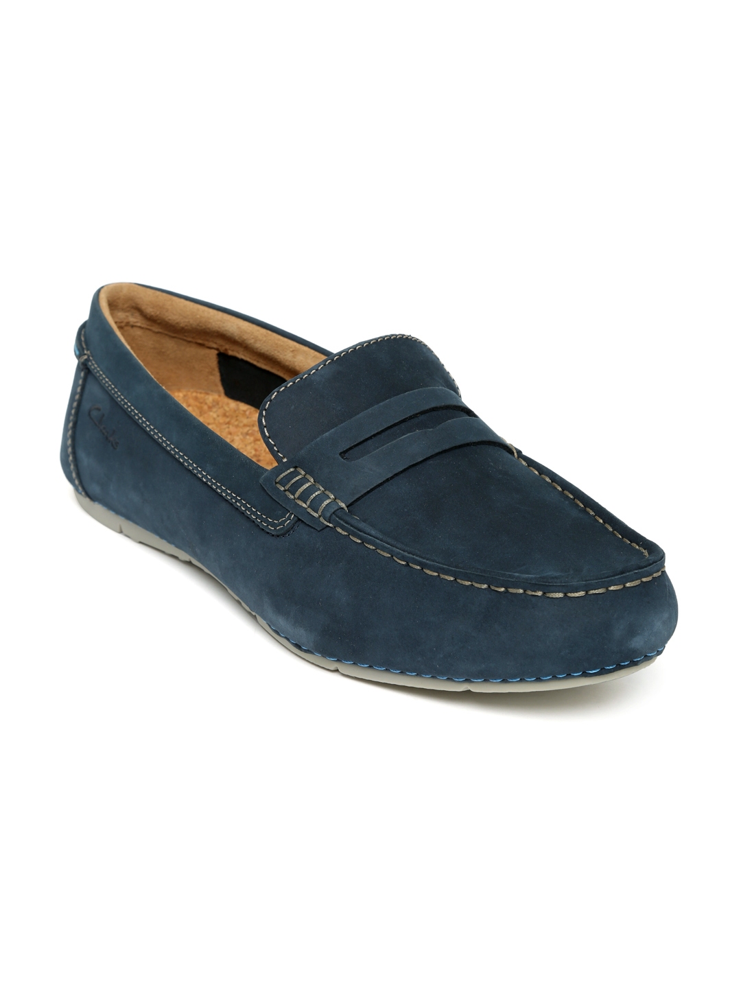 Buy Clarks Men Navy Suede Leather Driving Shoes - Casual Shoes for Men ...