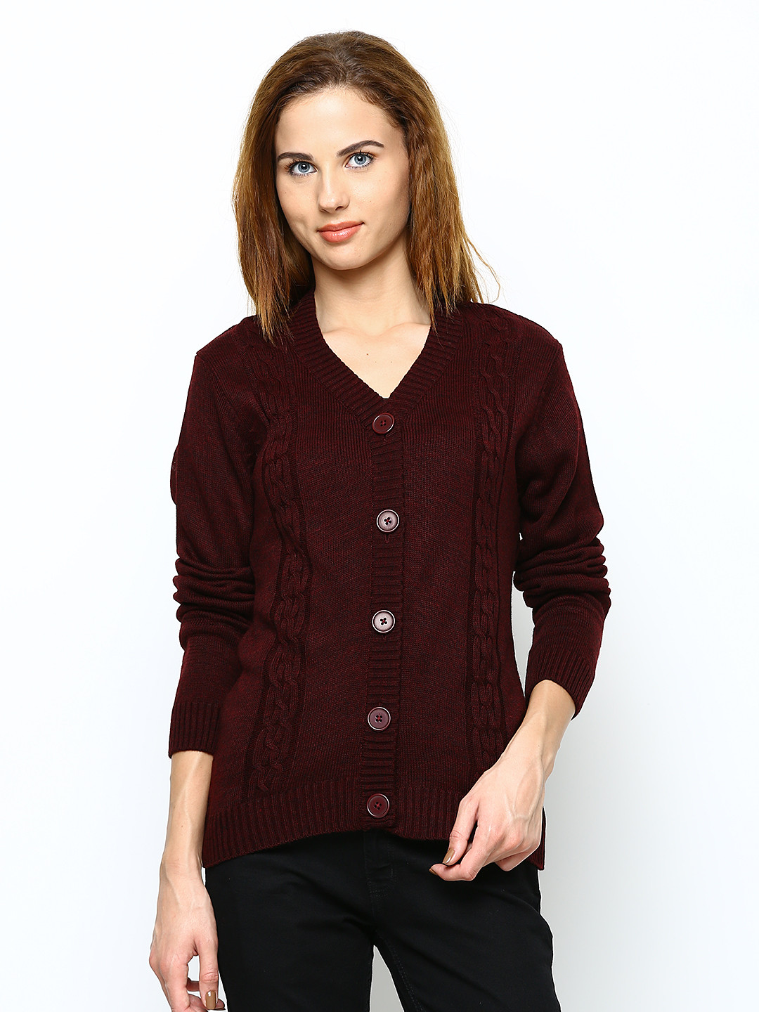 Buy Club York Women Maroon Cardigan Sweaters for Women