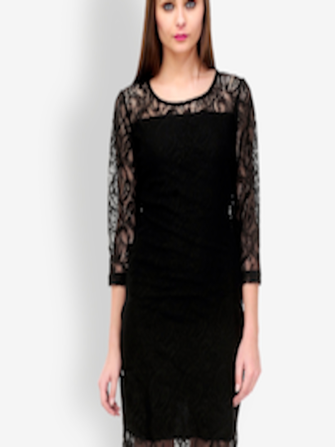 Buy Color Cocktail Black Lace Bodycon Dress - Dresses for Women 314247 ...