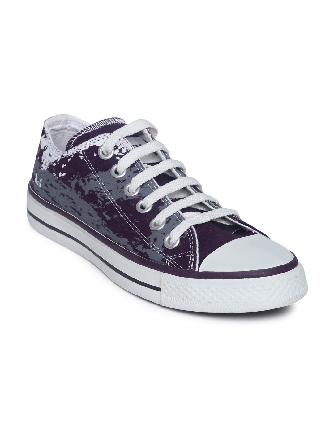 Buy Converse Unisex Dark Purple & Grey Printed Canvas Shoes Casual
