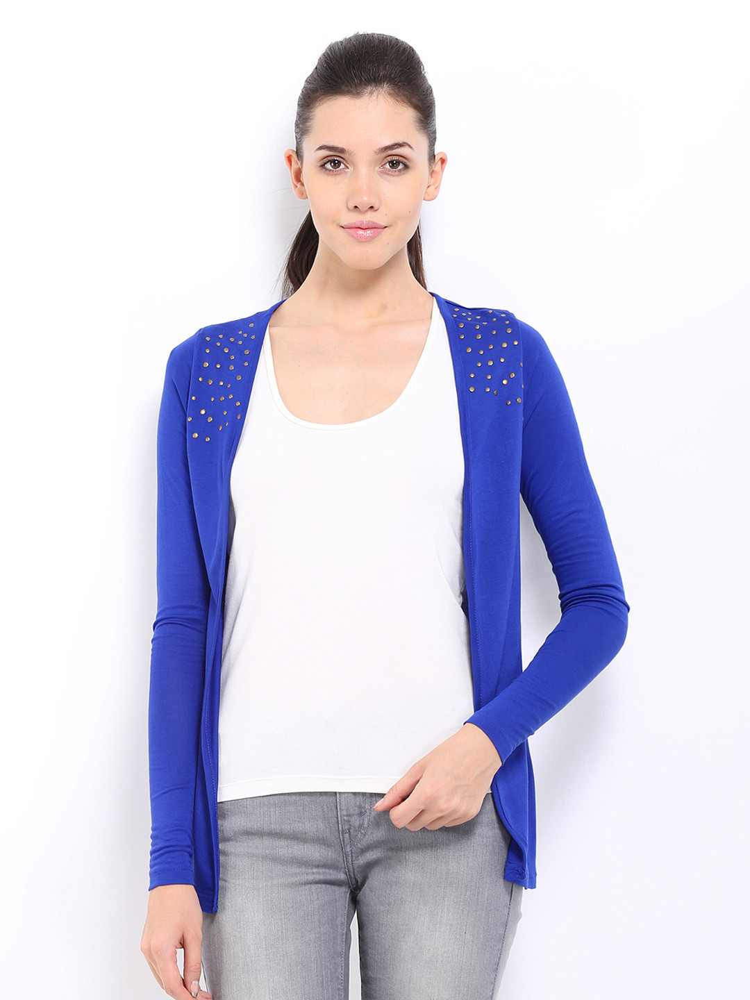 Buy D Muse Blue Studded Shrug Shrug for Women 269318 Myntra