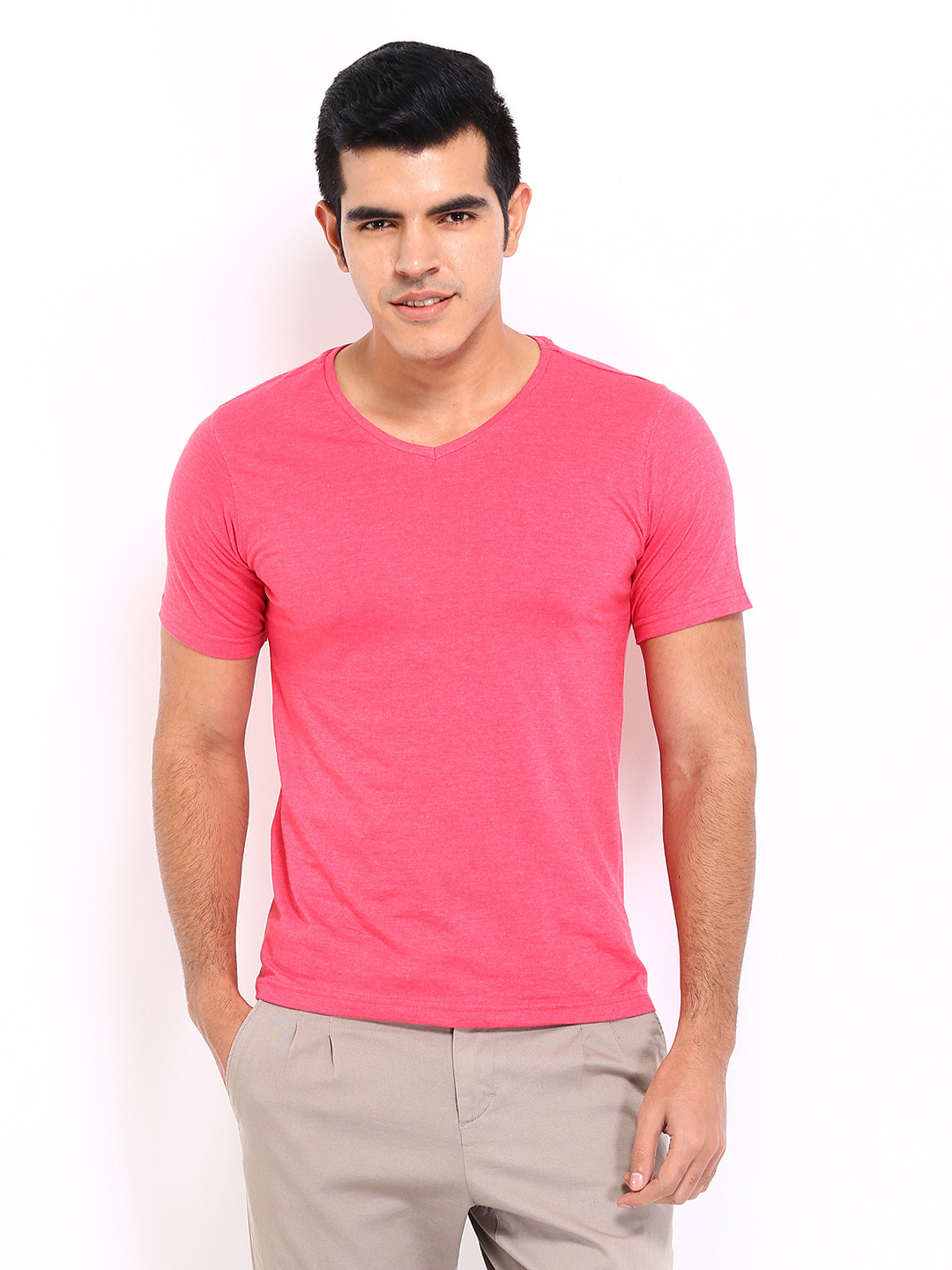 Buy Difference Of Opinion Men Pink T Shirt Tshirts for Men 359490