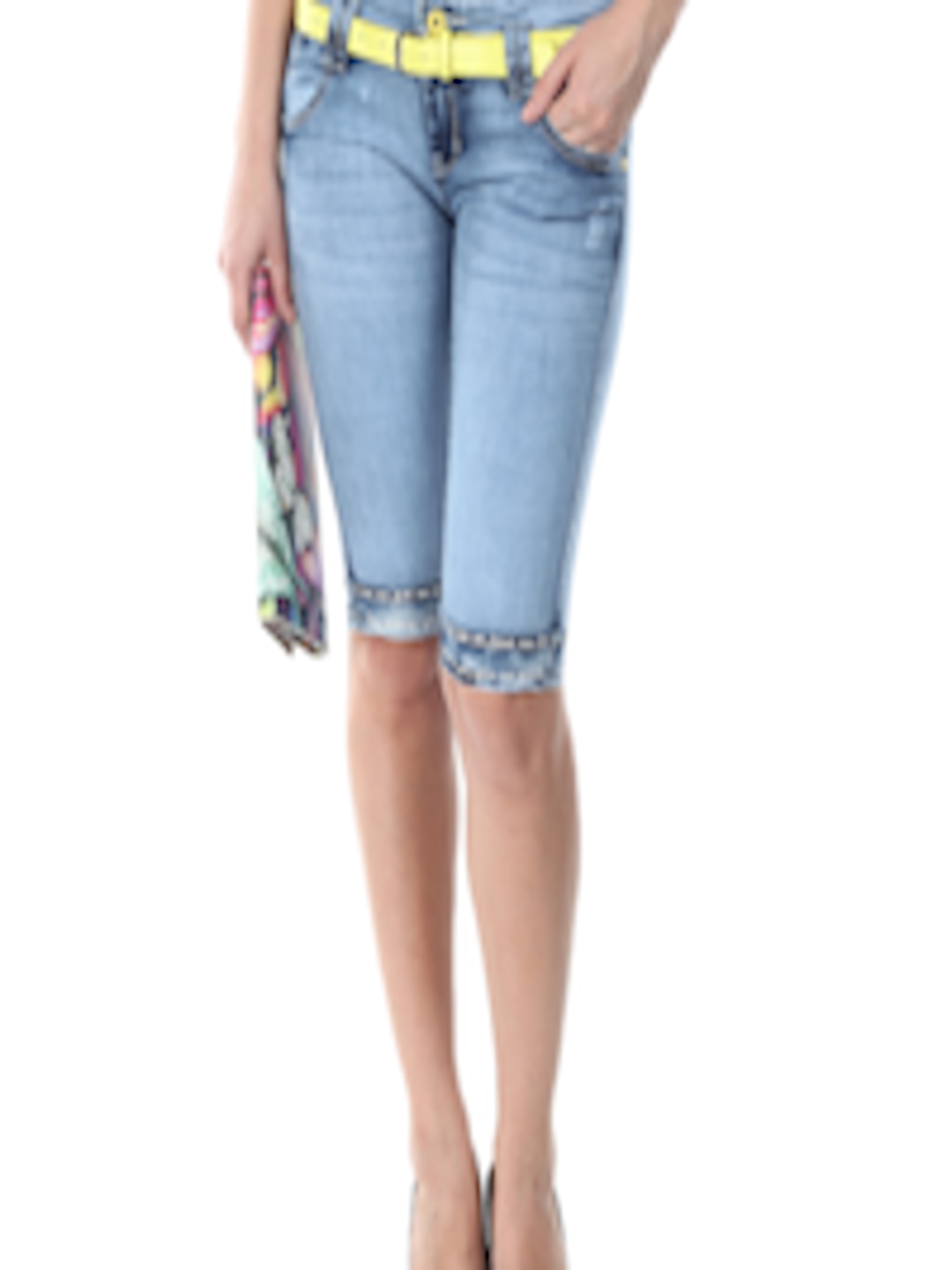 Buy Deal Jeans Women Blue Slim Fit Denim Capris - Capris for Women ...