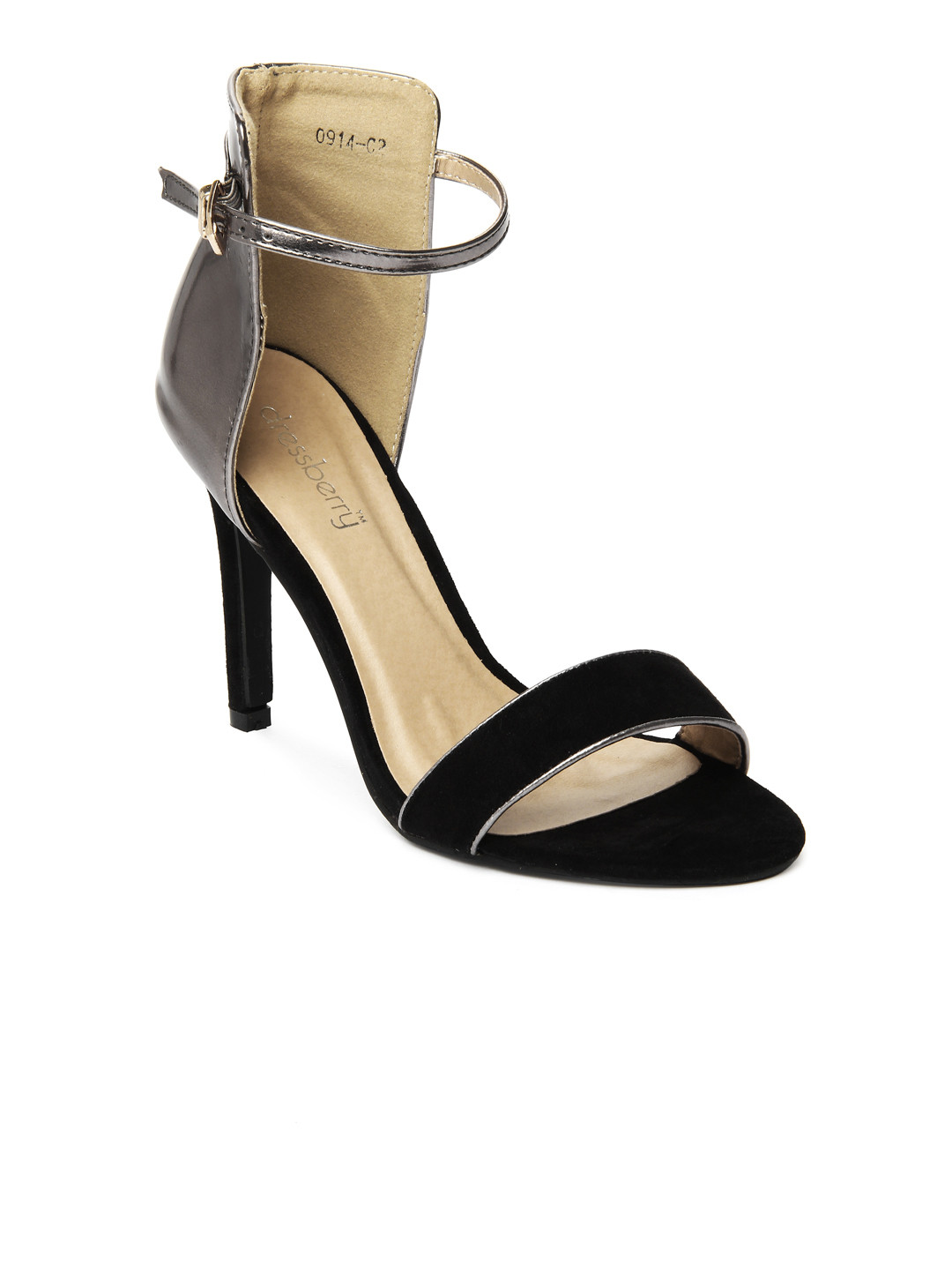 Buy DressBerry Women Black & Gunmetal Toned Heels Heels for Women