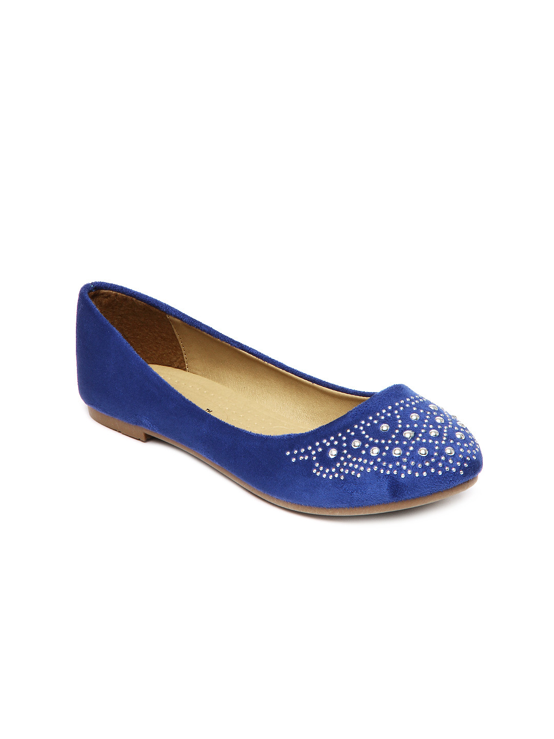ladies blue flat shoes