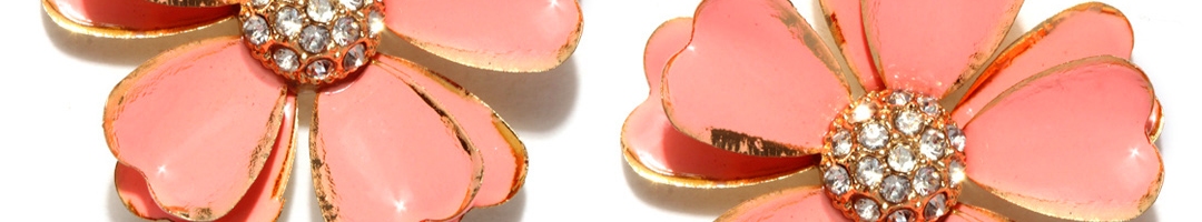 Buy DressBerry Coral Pink Flower Shaped Stud Earrings - Earrings for ...