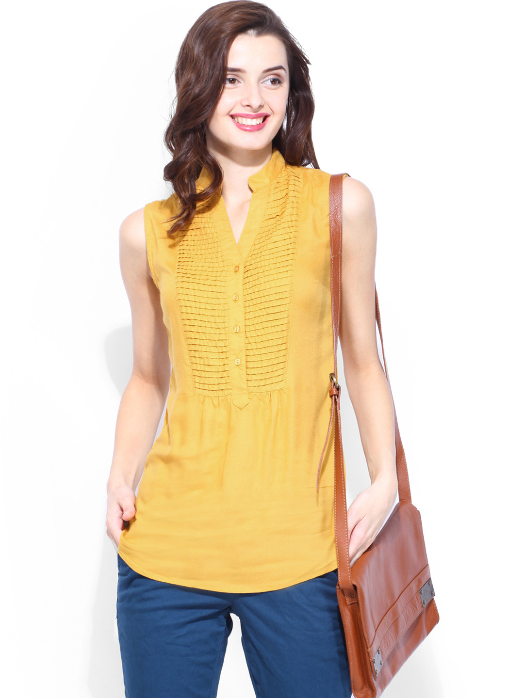 Buy DressBerry Women Mustard Yellow Top Tops for Women 272486 Myntra