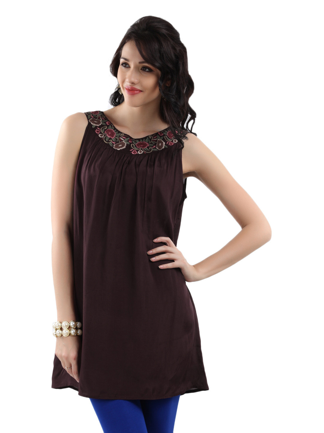 Buy DressBerry Purple Embroidered Column Berry Dress Dresses for