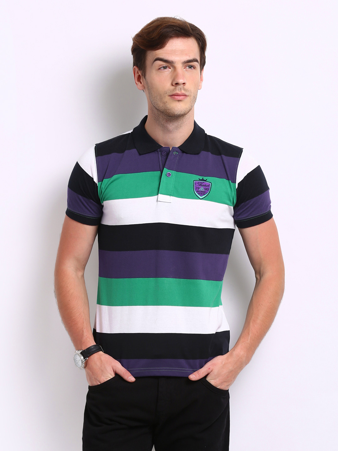 mens multi coloured polo shirts