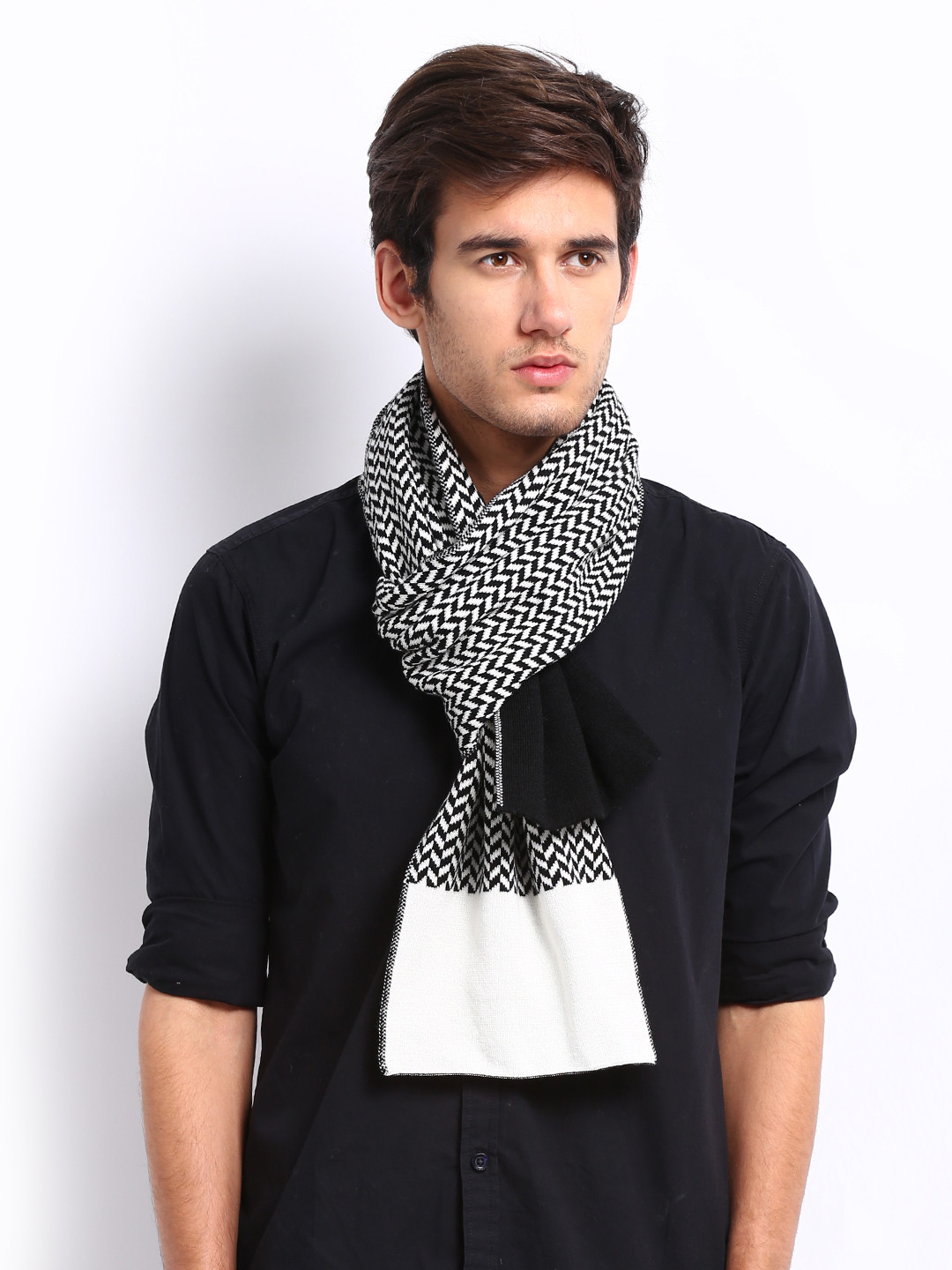 Buy ETC Men Black & White Muffler Mufflers for Men 186120 Myntra