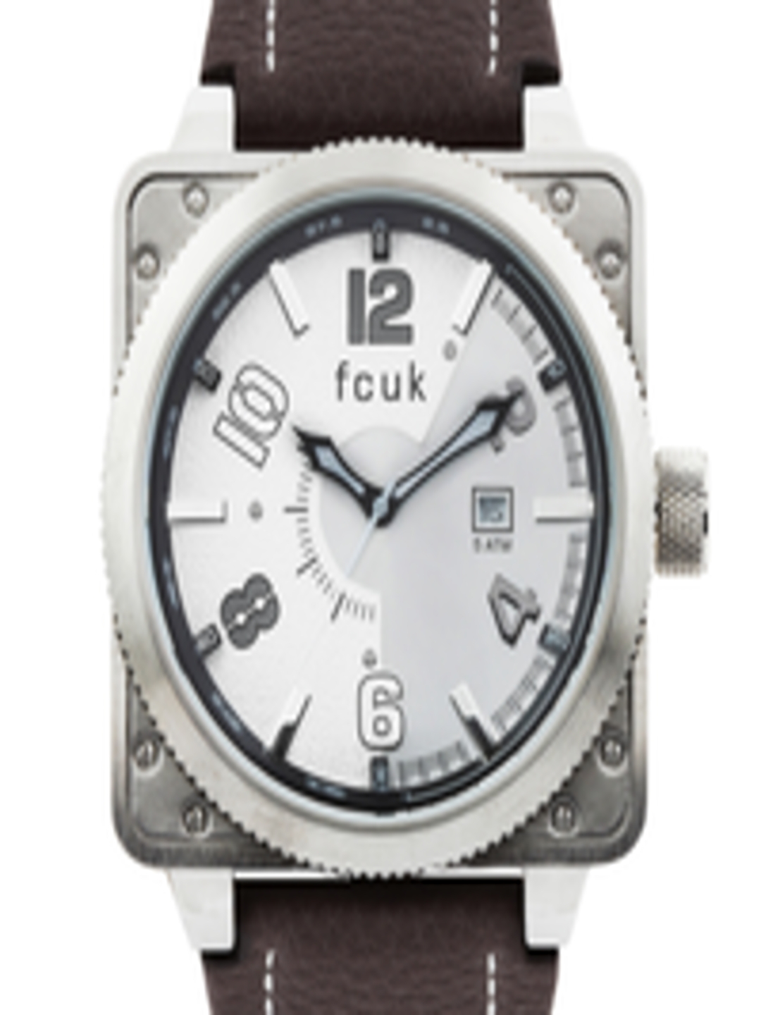 Buy FCUK Men Silver Toned & White Dial Watch FC1097BSLGN - Watches for ...