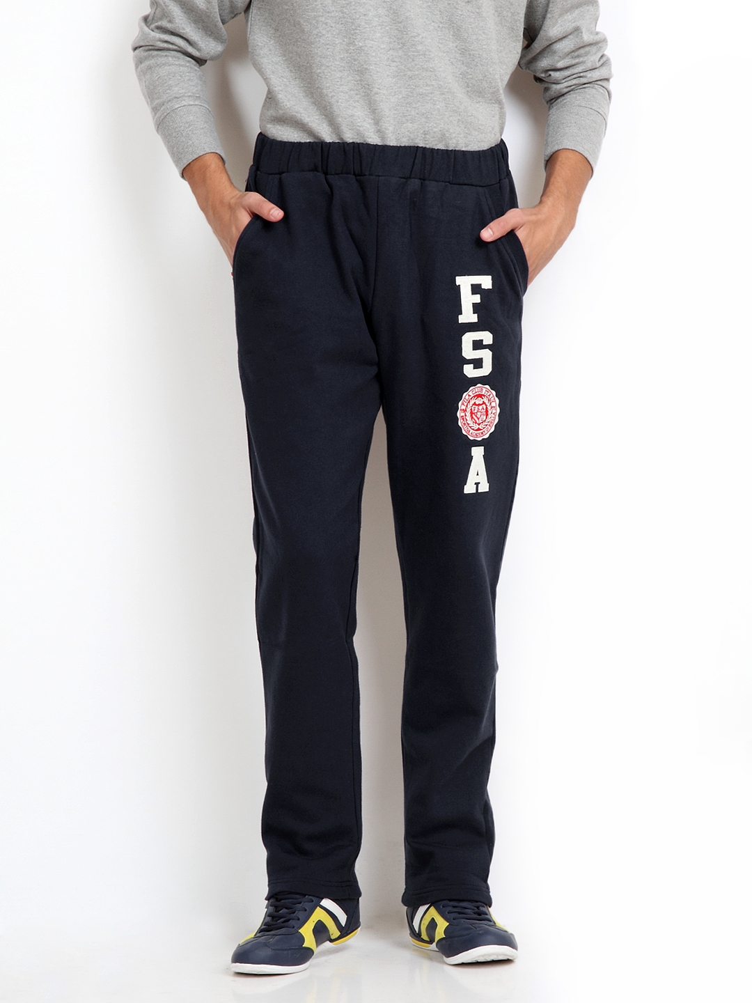 navy track pants