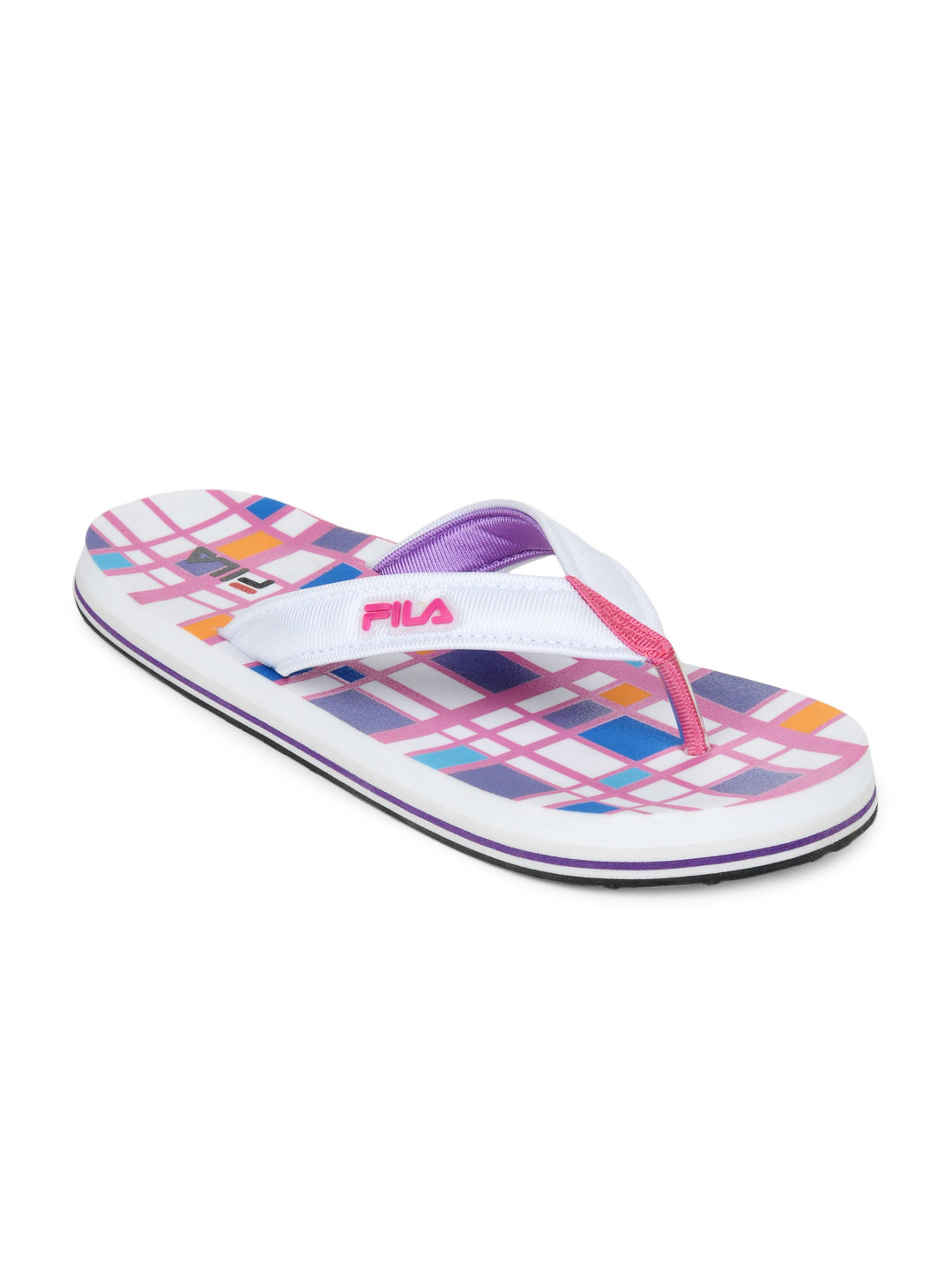 fila flip flops white