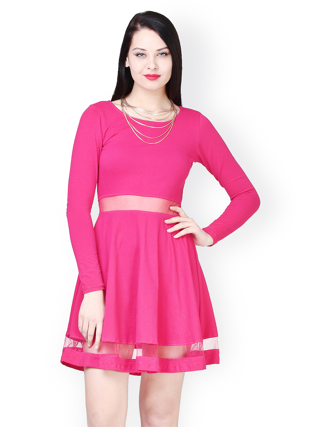 Buy FabAlley Pink Skater Dress Dresses for Women 559716 Myntra