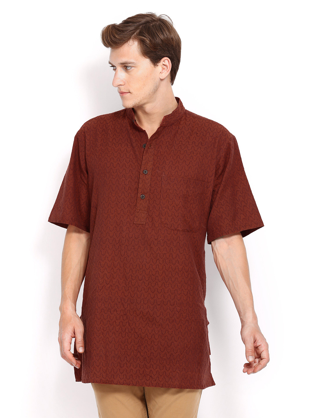 Buy Fabindia Men Maroon Short Kurta Kurtas for Men 379044 Myntra